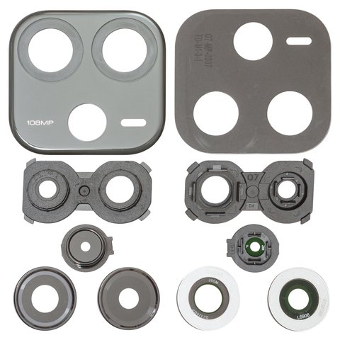 Vidrio de cámara puede usarse con Xiaomi Redmi Note 14 4G, negro, con marcos