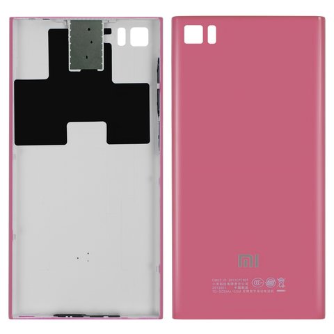 Задняя панель корпуса для Xiaomi Mi 3, розовая, с держателем SIM карты, с боковыми кнопками, TD SCDMA