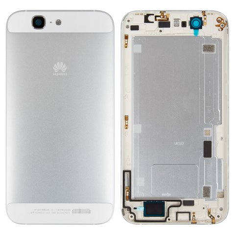 Задня панель корпуса для Huawei Ascend G7, біла, з боковою кнопкою, без лотка SIM карти