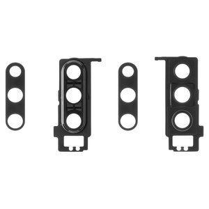 Скло камери для Huawei P30, чорне, з рамкою