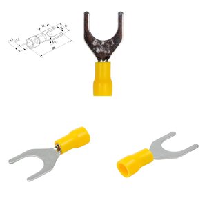 Наконечник SV1.25 8, 8 мм, вилковий, ізольований, жовтий, 10 шт., 0,5 1,5 мм²