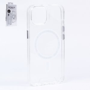 Чехол MagSafe Space для iPhone 14, прозрачный, магнитный, силикон