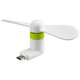 Вентилятор Mini, белый, мобильный, micro-USB тип-B