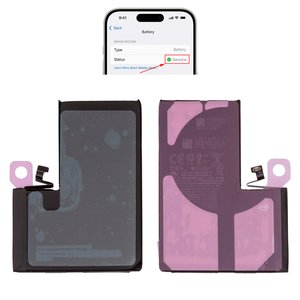 Аккумулятор для iPhone 14 Pro Max, Li ion, 3.86 В, 4860 мАч, повышенная ёмкость, без ошибки, A2830 , genuine IC