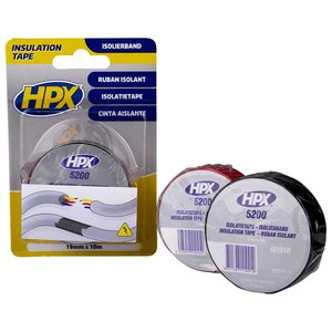 Стрічка ізоляційна HPX 5200, 19 мм, 10 м, сіра Стрічка ізоляційна HPX 5200, 19 мм, 10 м, сіра